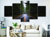 Image of Forest Road Big Green Tree Wall Art Decor Canvas Printing