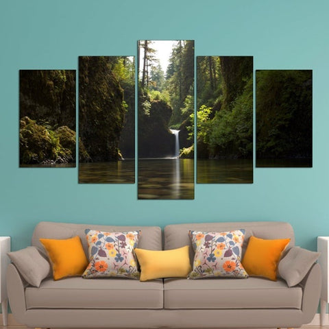 Forest Waterfall Natural Wall Art Decor Canvas Printing