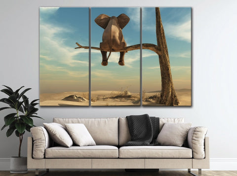 Funny Elephant Wall Art Decor Canvas Printing