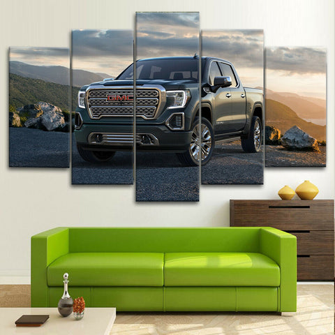 GMC Sierra Pickup Truck Wall Art Decor Canvas Printing