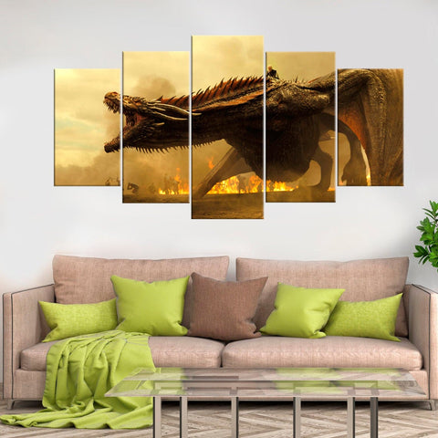 Game Of Thrones Dargon Wall Art Decor Canvas Printing