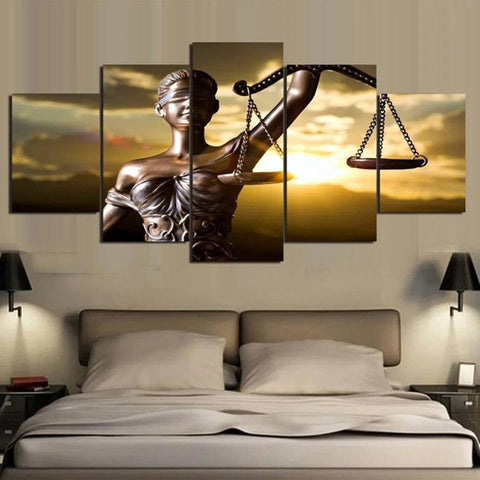 Goddess of Justice Law Scale Wall Art Decor Canvas Printing