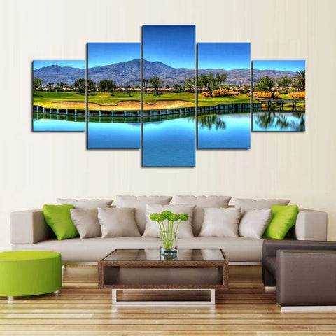 Golf Course Desert Landscape Wall Art Decor Canvas Printing