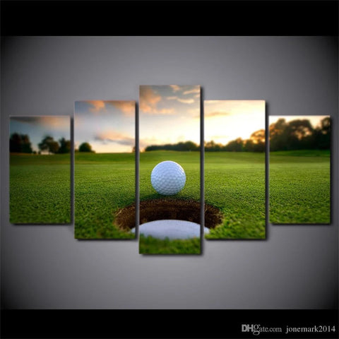 Golf Course Green Sunset Wall Art Decor Canvas Printing