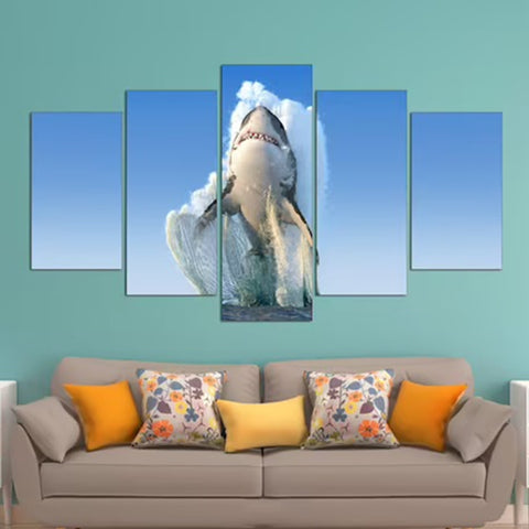 Great White Shark in Ocean Wall Art Decor Canvas Printing