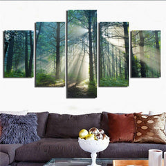 Green Forest in Sunshine Wall Art Decor Canvas Printing