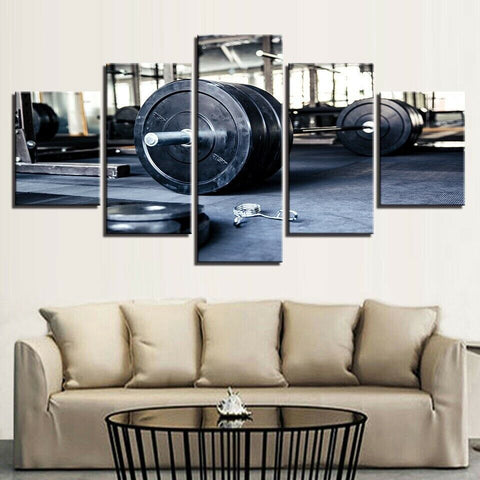 Gym Barbells Weightlifting Motivation Wall Art Decor Canvas Printing