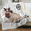 Image of Lover Hippie Pug Cute Dog Bulldog Sherpa Blanket on Bed Throw Blanket Sofa Cover