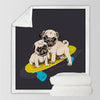 Image of Lover Hippie Pug Cute Dog Bulldog Sherpa Blanket on Bed Throw Blanket Sofa Cover