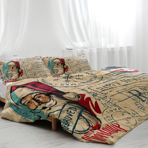 Christmas Philatelic Pattern Bedding Cover Set