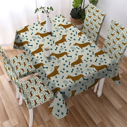 Dachshund Dog Lover Waterproof Rectangular Dinner Tablecloth