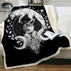 Image of Moon Child By Pixie Cold Art Bed Throw Blankets Wolf Galaxy Plush Bedspread