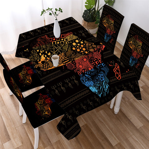 African Egyptian Geometric Ethnic Waterproof Rectangular Dinner Tablecloth