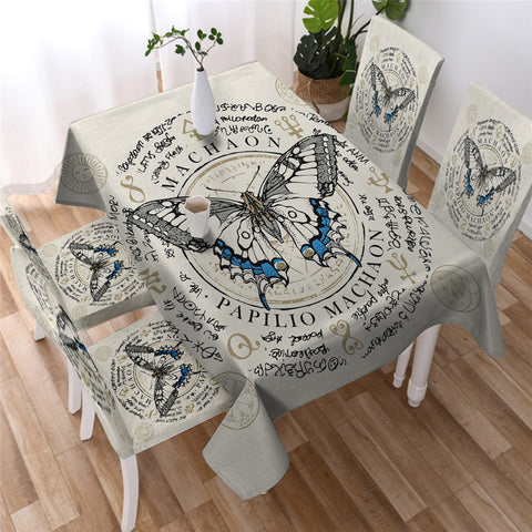 Flying Butterfly Waterproof Rectangular Dinner Tablecloth