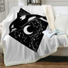 Image of Moon Child By Pixie Cold Art Bed Throw Blankets Wolf Galaxy Plush Bedspread