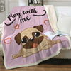 Image of Lover Hippie Pug Cute Dog Bulldog Sherpa Blanket on Bed Throw Blanket Sofa Cover