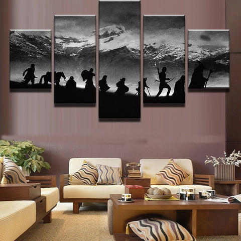 Hikers on Snow Mountain Scene Wall Art Decor - CozyArtDecor