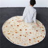 Image of Burrito Tortilla Pizza Blanket Soft Round Blanket for Bed Warm Fleece Sofa