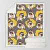 Image of Lover Hippie Pug Cute Dog Bulldog Sherpa Blanket on Bed Throw Blanket Sofa Cover