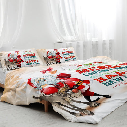 Merry Christmas Santa Claus Bedding Cover Set