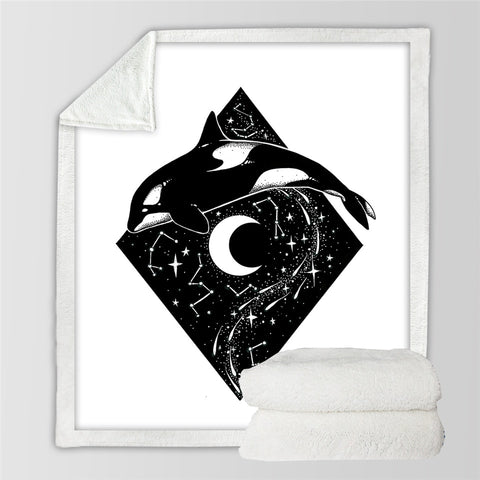 Moon Child By Pixie Cold Art Bed Throw Blankets Wolf Galaxy Plush Bedspread