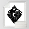 Image of Moon Child By Pixie Cold Art Bed Throw Blankets Wolf Galaxy Plush Bedspread