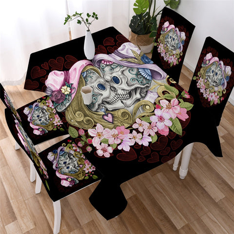 Skull Gothic Waterproof Rectangular Dinner Tablecloth