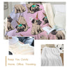 Image of Lover Hippie Pug Cute Dog Bulldog Sherpa Blanket on Bed Throw Blanket Sofa Cover