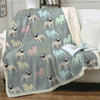 Image of Lover Hippie Pug Cute Dog Bulldog Sherpa Blanket on Bed Throw Blanket Sofa Cover