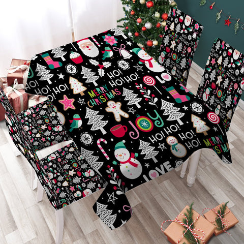 Christmas Snowman Waterproof Rectangular Dinner TableCloth