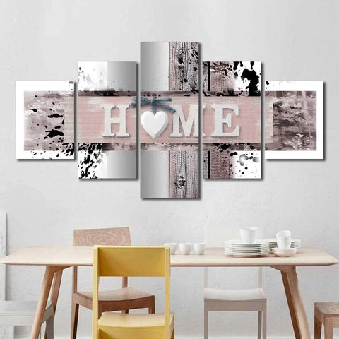 Home Abstract with Heart Wall Art Decor Canvas Printing