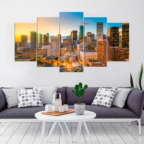 Houston Texas Cityscape Wall Art Decor Canvas Printing