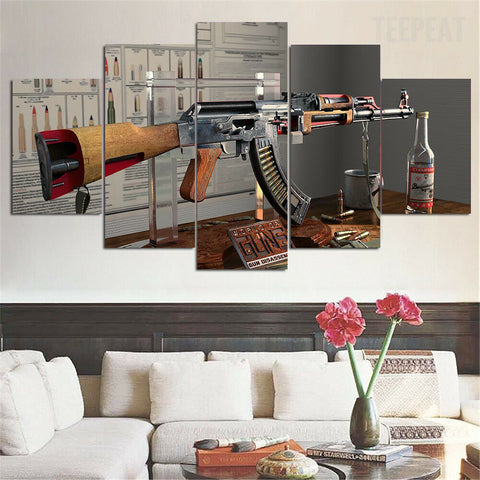 Insides of an AK-47 Anatomy Wall Art Decor Canvas Printing