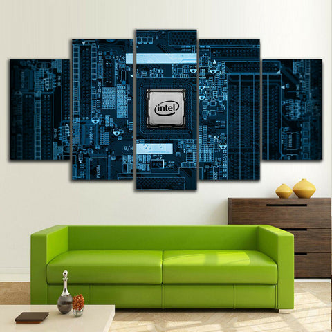 Intel Motherboard Logo Design Wall Art Decor Canvas Printing