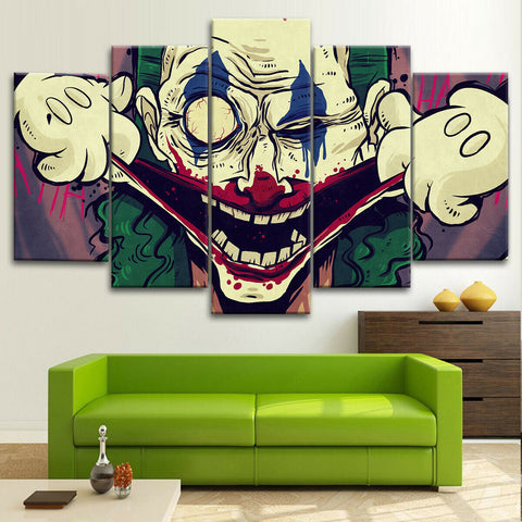 Joker Mad Clown Villain Wall Art Decor Canvas Printing