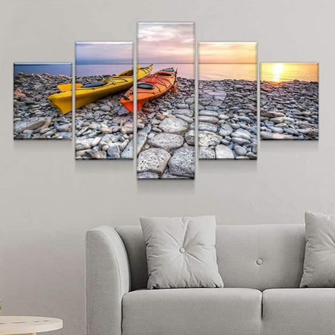 Kayaking Freedom Sunset Wall Art Decor Canvas Printing