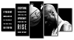 Kobe Bryant LA Lakers Quote Wall Art Decor Canvas Printing