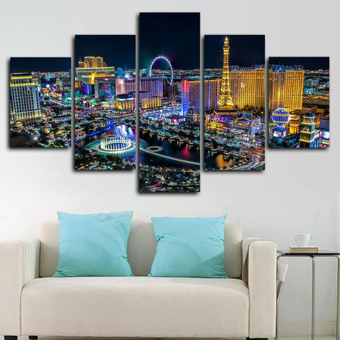 Las Vegas City Night Lights Wall Art Decor Canvas Printing