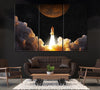 Image of Launching Spacecraft Shuttle Wall Art Decor Canvas Printing-3Panels