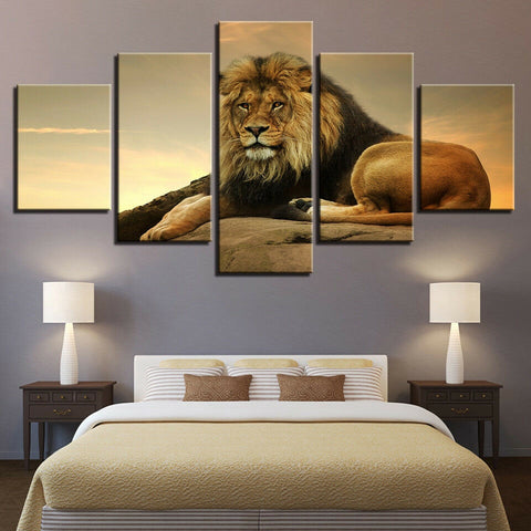 Lion The King Of Beasts Jungle Wall Art Decor Canvas Printing