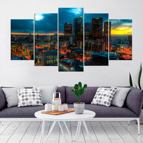 Los Angeles Sunset Cityscape Wall Art Decor Canvas Printing