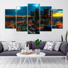 Image of Los Angeles Sunset Cityscape Wall Art Decor Canvas Printing