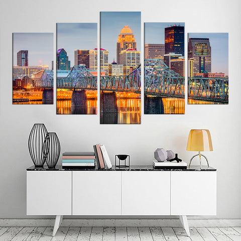 Louisville Kentucky City View Wall Art Decor Canvas Printing