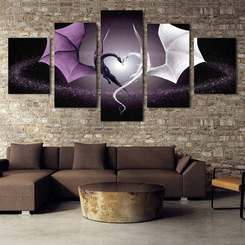 Love Dragon Wall Art Decor Canvas Printing