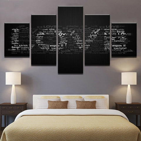 Love Letters Multilingual Fonts Wall Art Decor Canvas Printing