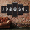 Image of Lunar Cycles Full-Crescent Moon Wall Art Decor Canvas Printing