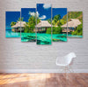 Image of Maldives Beach Huts Wall Art Decor Canvas Printing