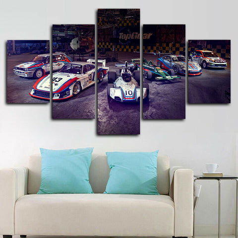 Martini Racing Race Cars Wall Art Decor Canvas Printing