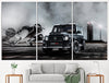 Image of Mercedes Brabus Car vs Classic Airplane Wall Art Decor Canvas Printing