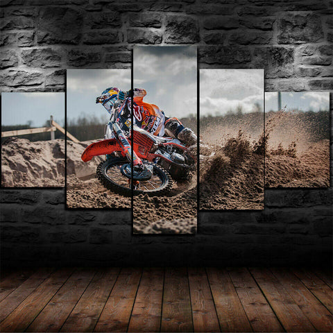 Motocross Dirt Bike Racing Wall Art Decor Canvas Printing